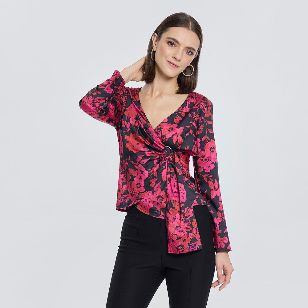 Blusa Estampado Floral Envolvente